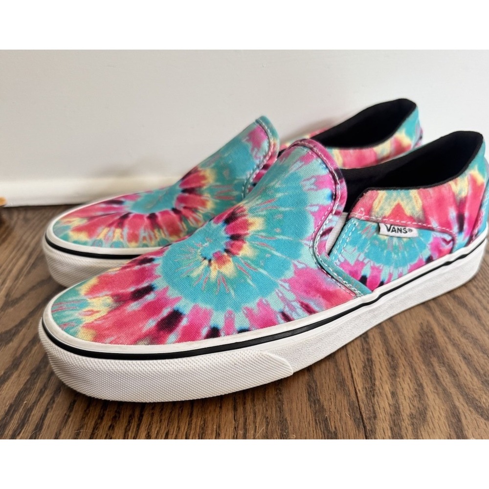 Vans Classic Slip-On Tie Dye Canvas Sneakers Women's 9 Multicolor